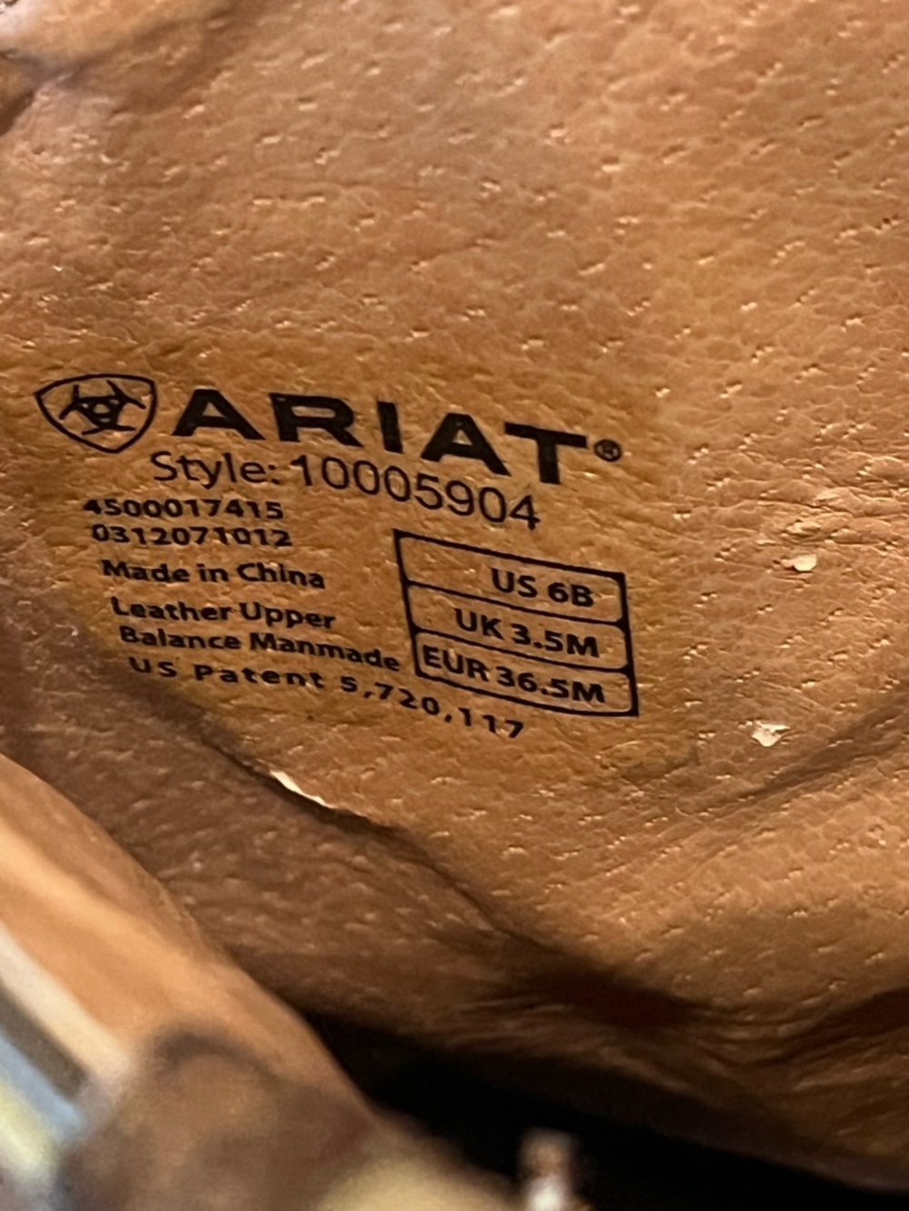 Ariat Brown and Cream Western Heeled Cowboy Boots - Picture 6 of 8